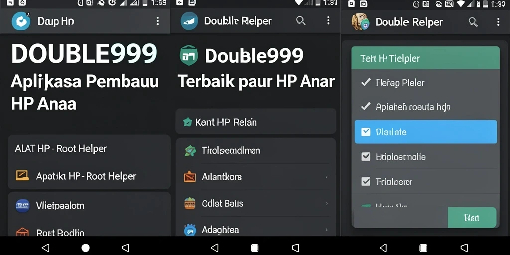 Tampilan antarmuka DOUBLE999 yang sederhana dan mudah digunakan.
