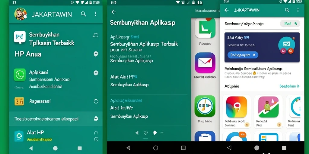 Antarmuka JAKARTAWIN yang sederhana untuk menyembunyikan aplikasi.