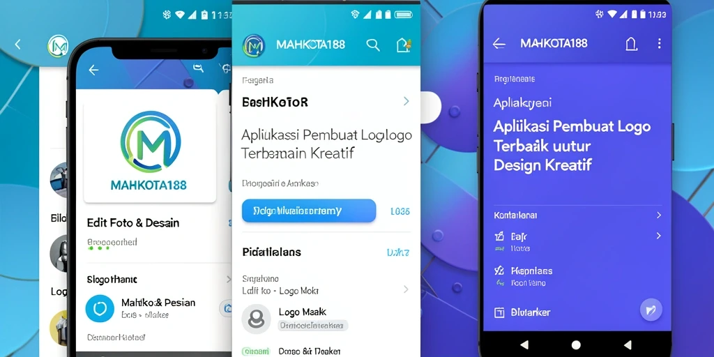 Tampilan antarmuka MAHKOTA188 yang sederhana dan fungsional untuk Logo Maker.