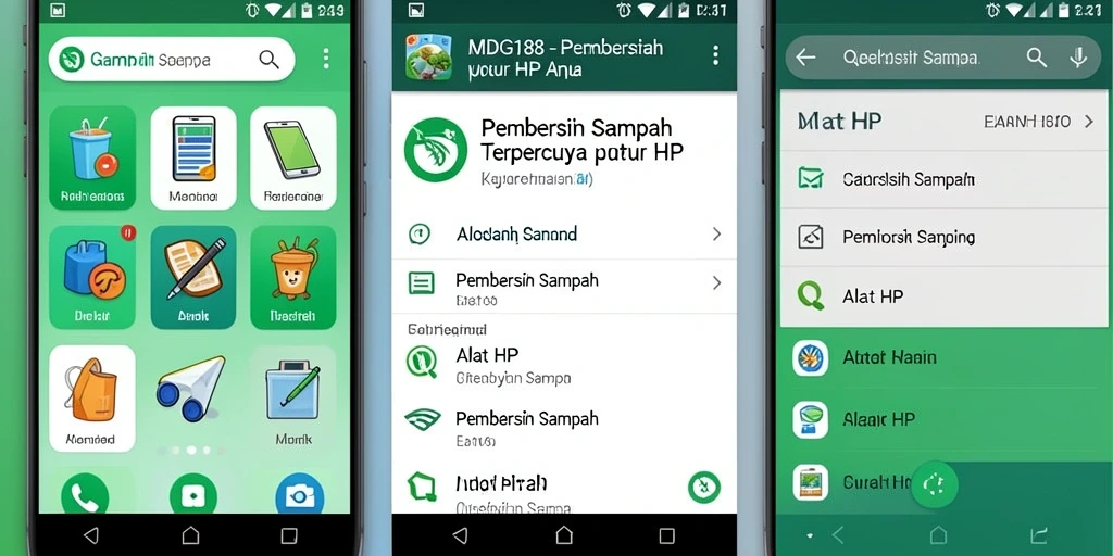 Tampilan antarmuka MDG188 yang sederhana dan fungsional untuk Pembersih Sampah.