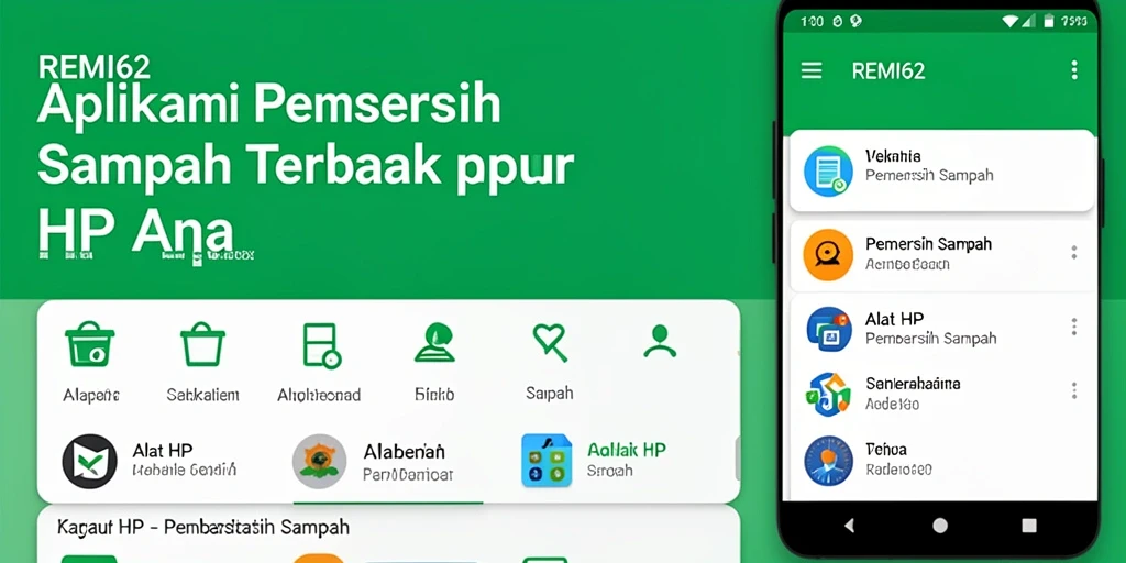 Tampilan antarmuka aplikasi REMI62 yang user-friendly untuk membersihkan sampah.