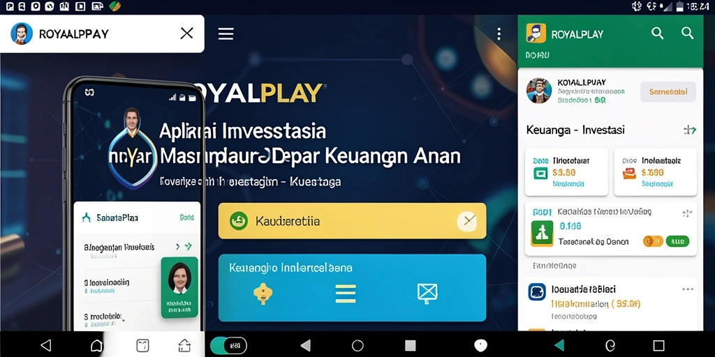 Tampilan antarmuka pengguna aplikasi ROYALPLAY untuk investasi.