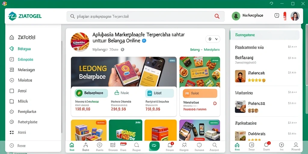 Tampilan interface ZIATOGEL yang memudahkan pengguna dalam berbelanja.